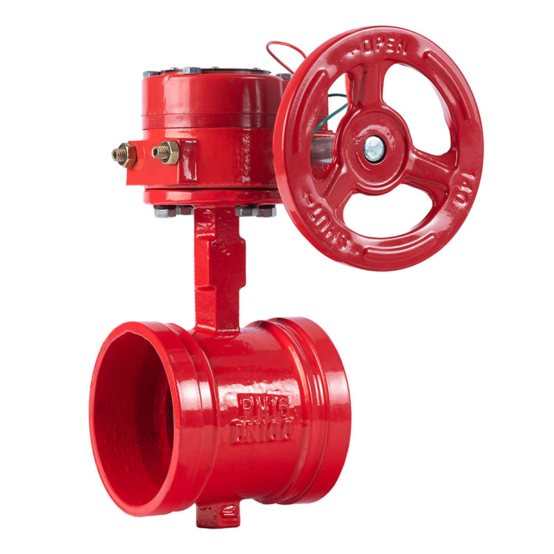 Signal Grooved Butterfly Valve with Worm Gear
